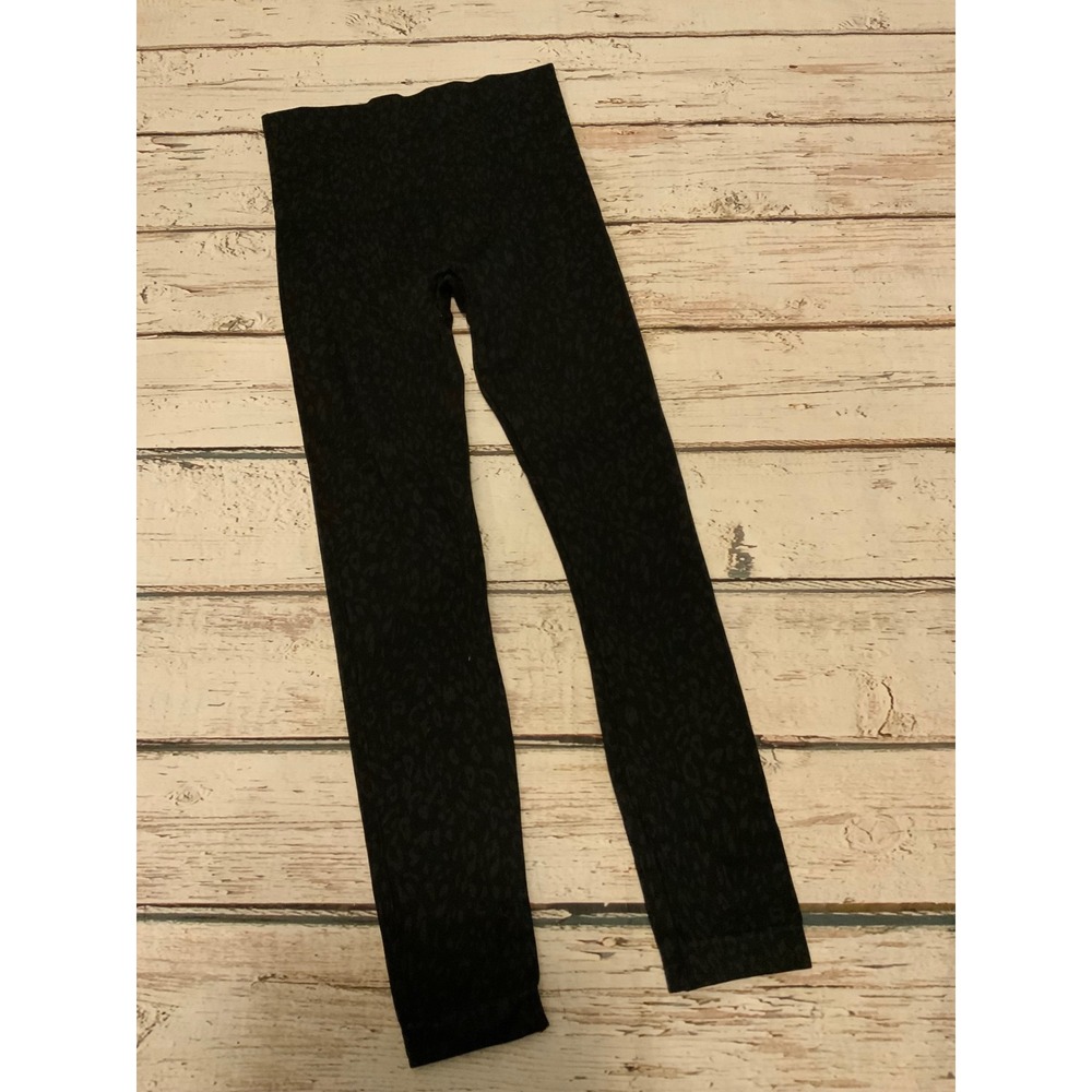 Spanx Look At Me Now Seamless Leggings Black Leopard Print‎ High Waist Medium